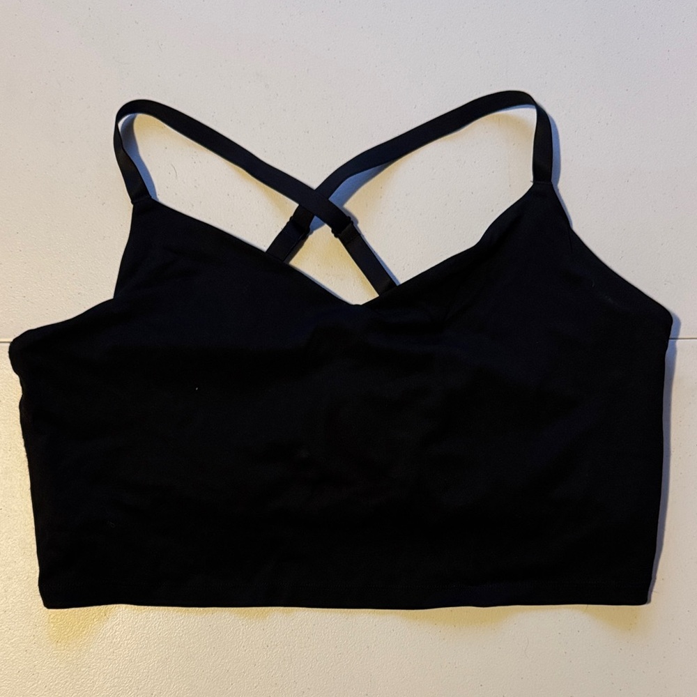 Aerie Black Cross-Strap Lounge/Sports Bra
